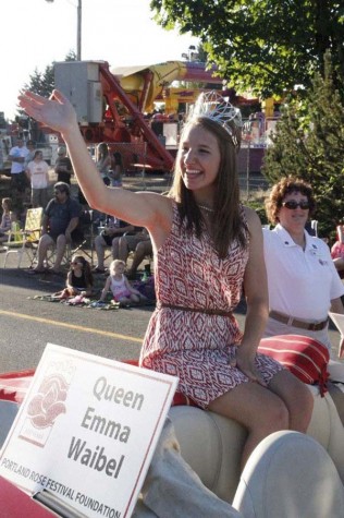 Emma Waibel, senior, reigns as the 2014 Portland Rose Festival Queen. Crowned the 100th Rose Queen, Waibel is honored to be carrying on the legacy of 99 other women and enjoys representing what she calls “an amazing city.”