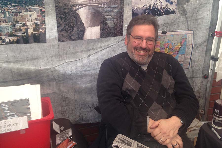 Richard Neal Lishner, former architect turned photographer, has been selling his photographs in the saturday market shortly after moving to Portland 30 years ago.