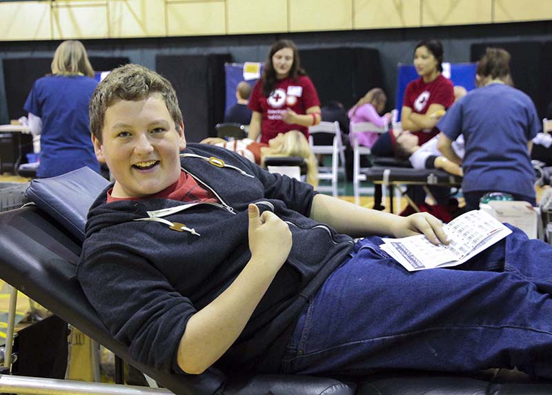 Ian Mathes, junior looks forward to giving blood during the last West Linn High School blood drive. WLHS students will have the opportunity to save up to three lives by donating blood on Feb. 25.