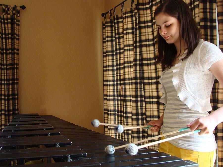 Rochelle Biancardi, senior, began playing the piano in second grade and percussion in sixth grade. Attending Brigham Young University after graduation, she plans to study physics and play in their symphony.