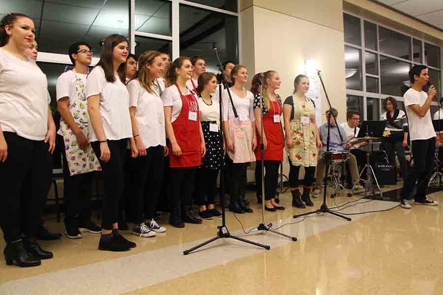 The choirs and bands meet up for a night of music and Italian food with family and friends. 
