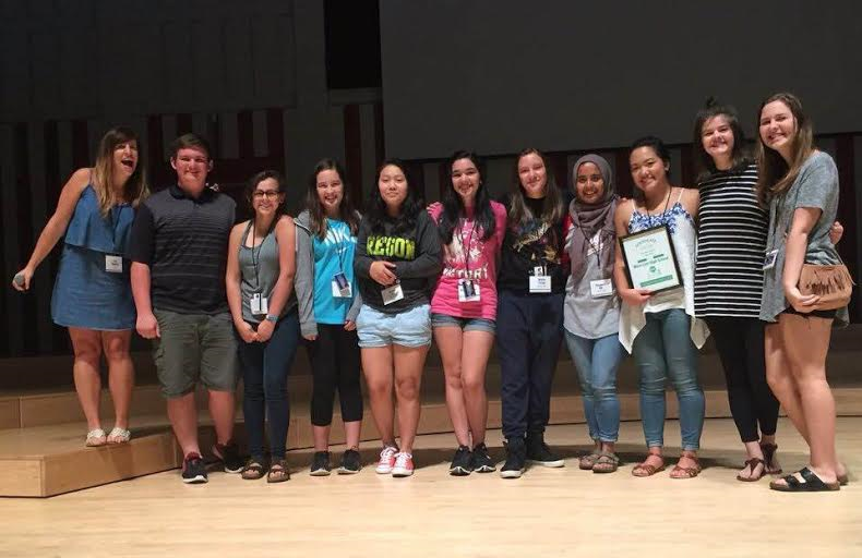 Green & Gold Publications wins certificate of excellence at Yearbook Camp last summer. 
