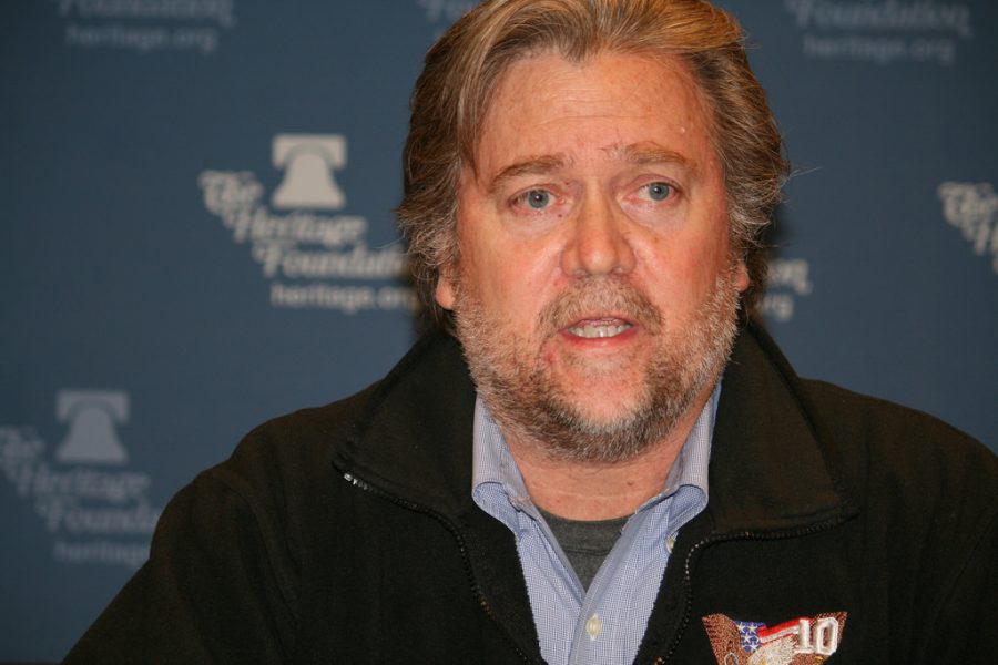 Steve Bannon, Trump’s new Chief Strategist, at a Bloggers Briefing on Oct. 19, 2010. By Don Irvine, via Flickr, used under Creative Commons license.