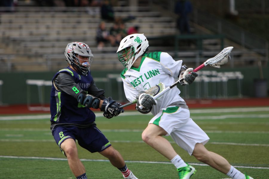 Dodging from the top of the box Elijah Gaunt, senior midfielder, shakes defender in 13-5 win over Mountain View.