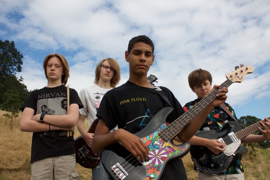 The group, Fadd9, focuses on performing punk rock music. Fadd9 formed in Jan. 2015. 
From left to right: Bryce Cumpston, junior, Beck Cheevers, 2016 graduate, Gabe Armattoe, junior and Rory Cheevers, sophomore.