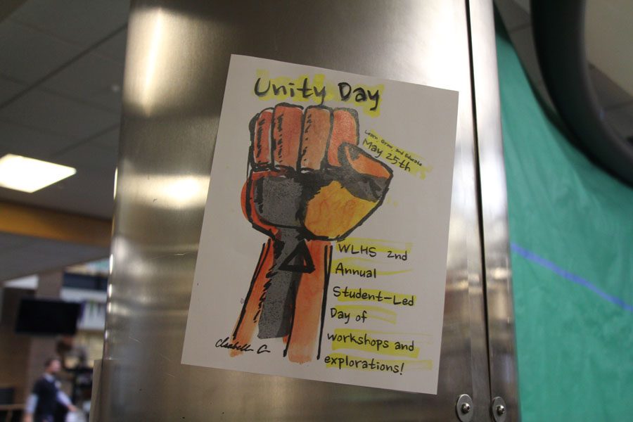 Unity Day posters cover poles, walls, and benches announcing the event, which took place on Friday, May 25th. This was the first full Unity Day, last year only a few class periods participated. During this event students lead workshops highlighting different cultures, political issues, and diversity. Unity Club is in charge of putting together Unity Day. This club was created by Laila Elmashni, senior, who is now its president, along with Abdul Ali, junior, Tristan Waits, Isa Mahoney, Alejandro Lee, Beloved Ulinwa, Rameen Ali, and Wally Milner, junior. Currently, Abdul Ali, Wally Milner, Audrey Minch, junior, Nicholas Bergeson, junior, Munya Fashu-Kanu, senior, Davis Lee, junior, Xavier Juhala, senior, are current board members. Dan Julian, Alex Close, and Jackie Hamm are also involved with coordinating Unity Day and helping with Unity Club. “[Last year] we went on a field trip to Catlin Gabel School, we went to their diversity inclusion summit, where we got the idea of creating an event similar to that at our own school,” Elmashni said, “We worked really hard to plan it…. I’m extremely grateful to be doing this in this particular community who has been very well receptive of all the work we do and very supportive and encouraging and allowing us to be able to put on an event like Unity day.” 
