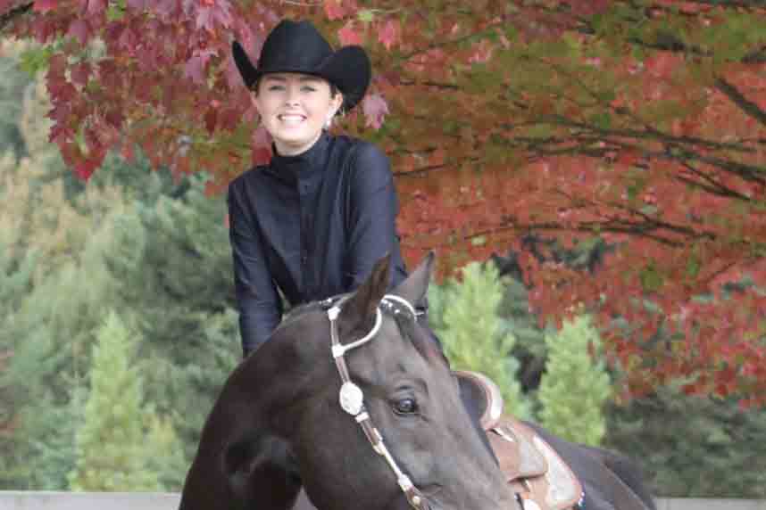 Kristen Epperson, sophomore, with her horse Rocky.