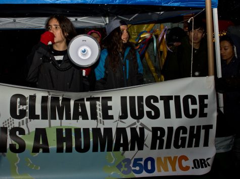 Climate activist Xiuhtezcatl Martinez protests during a march in New York City. 