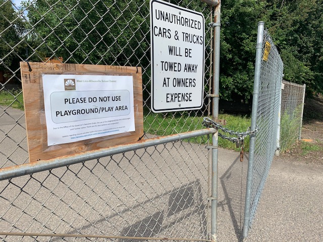 Oppenlander Fields, a West Linn park, remains shutdown due to COVID-19.