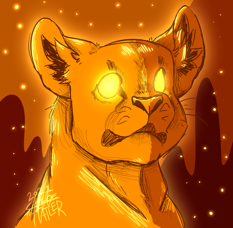 Midnight Lion-original digital artwork by Chloe Hatler