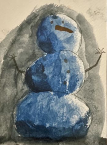 Blue Christmas-original watercolor by Aiden Kehm