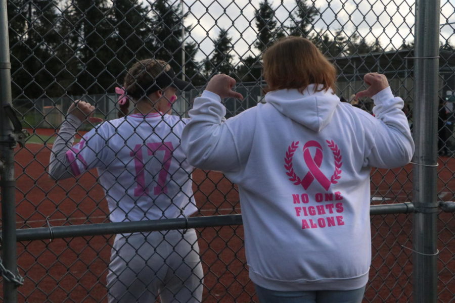 Spectators were encouraged to wear breast cancer awareness shirts for the game in support of those who have faced breast cancer.