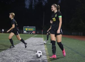Bernice Wayland, senior, is a captain on the womens varsity soccer team and was recognized as the Three Rivers League Player of the Year.