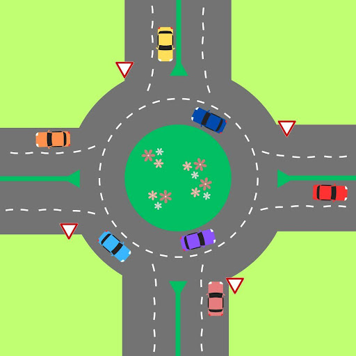 Roundabouts are a natural road method to help ease traffic on the road.