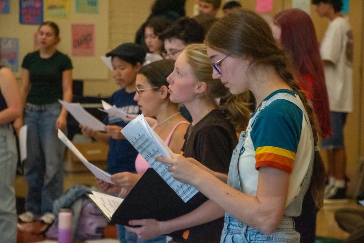 Actors run through one of the main songs sung by Ella in the Rodgers and Hammerstein version of "Cinderella."