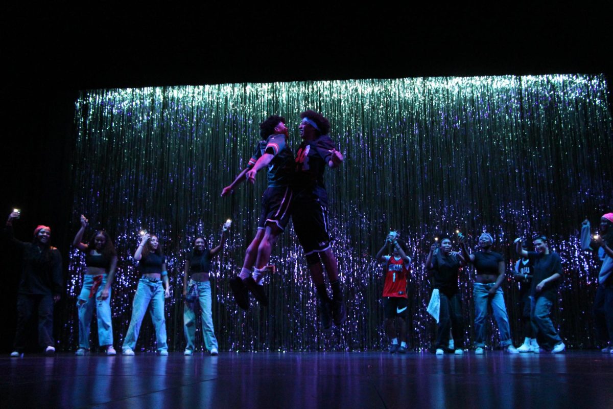 Dressed in matching outfits, the Black Student Union (BSU) performs at last year's Clubs Got Talent. When the results were announced after the competition, BSU won second place.