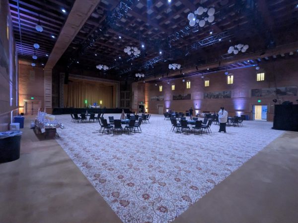 Before the Winter Ball started, volunteers helped set up the decorations and additional supplies.