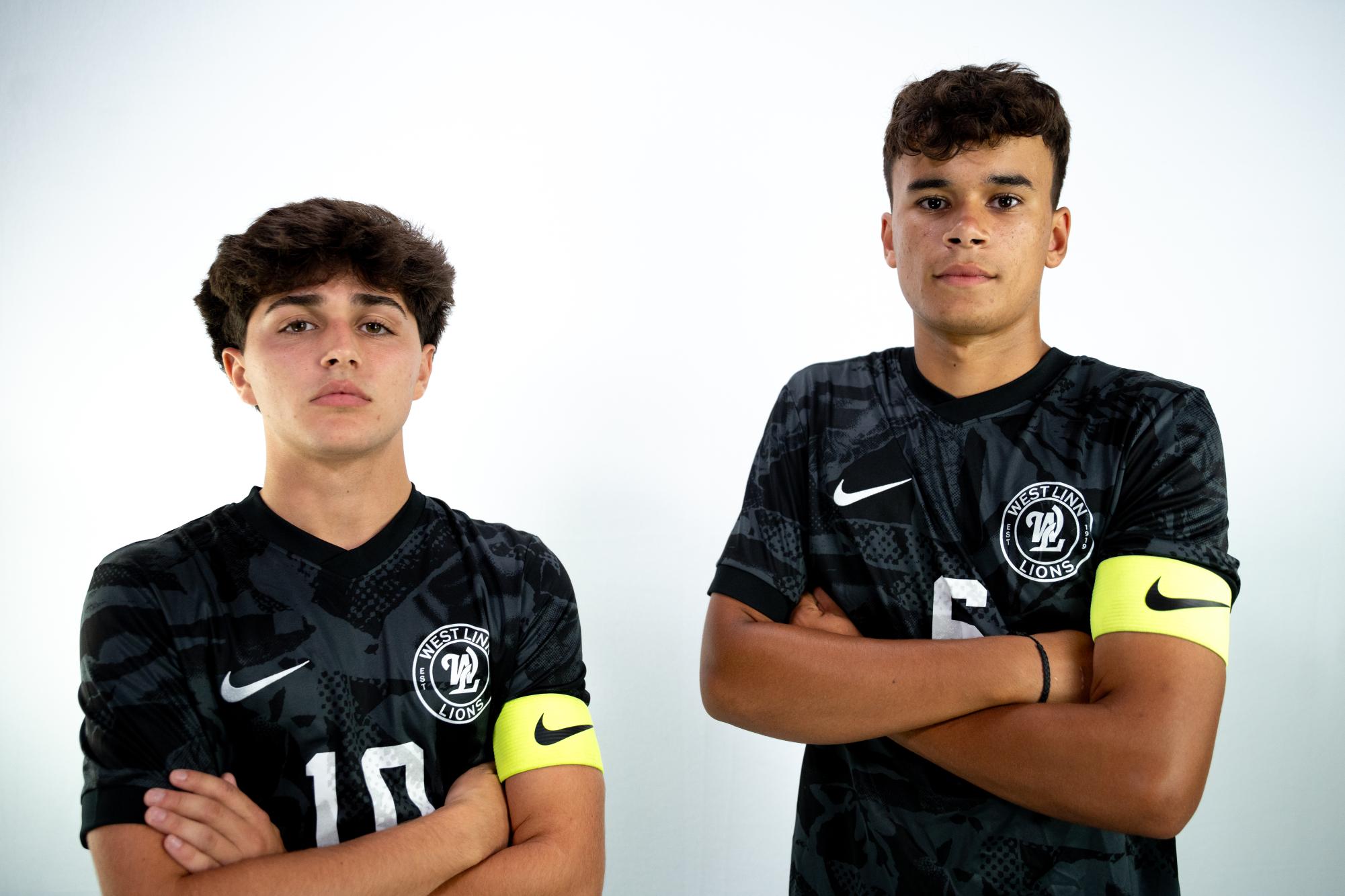 Tristan Peia and Zander Morris, both seniors, are captains for the mens soccer team.