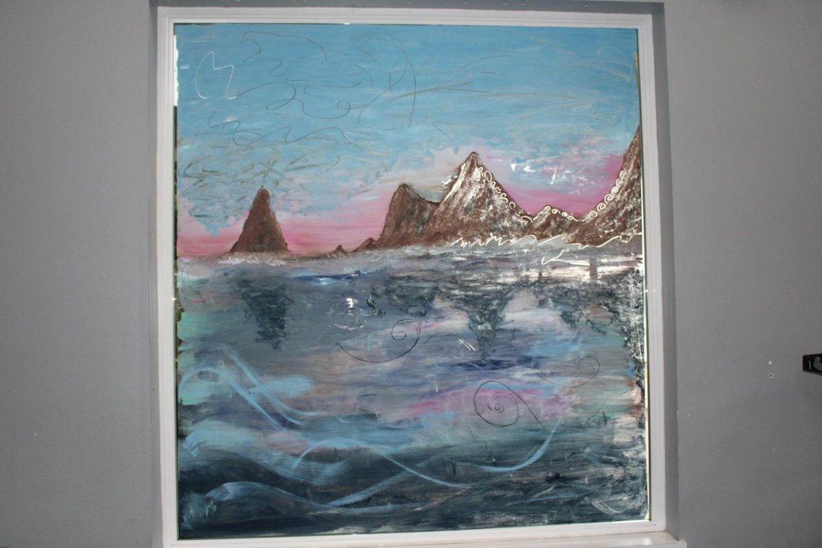 This is the second half of the two murals in the entryway. The entry was designed to look like the Oregon coast, with gulls plastered to the walls and other ocean motifs. “A lot of people remarked how it was very affecting and very impactful,” Penkman said. “They’d never seen anything like that at a fundraiser that they’d been to before.”