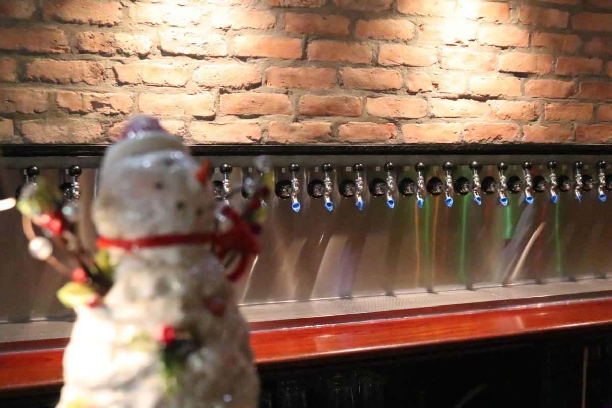The wall facing the bar is lined with 44 taps of craft beer and cider. To make the cider, Toney Chay and other employees must graft the trees located on Queen Orchard’s land. This technique is used to create a desired rootstock, involving the combination of qualities from different trees. “You can’t just plant a tree from a seed, or else you’re going to get a different hybrid of a tree,” Chay said. “It’s a whole process, but [for Ale & Cider] I went to all these different apple orchards inside Oregon, and I got these cider-specific apples to then graft them all together.”